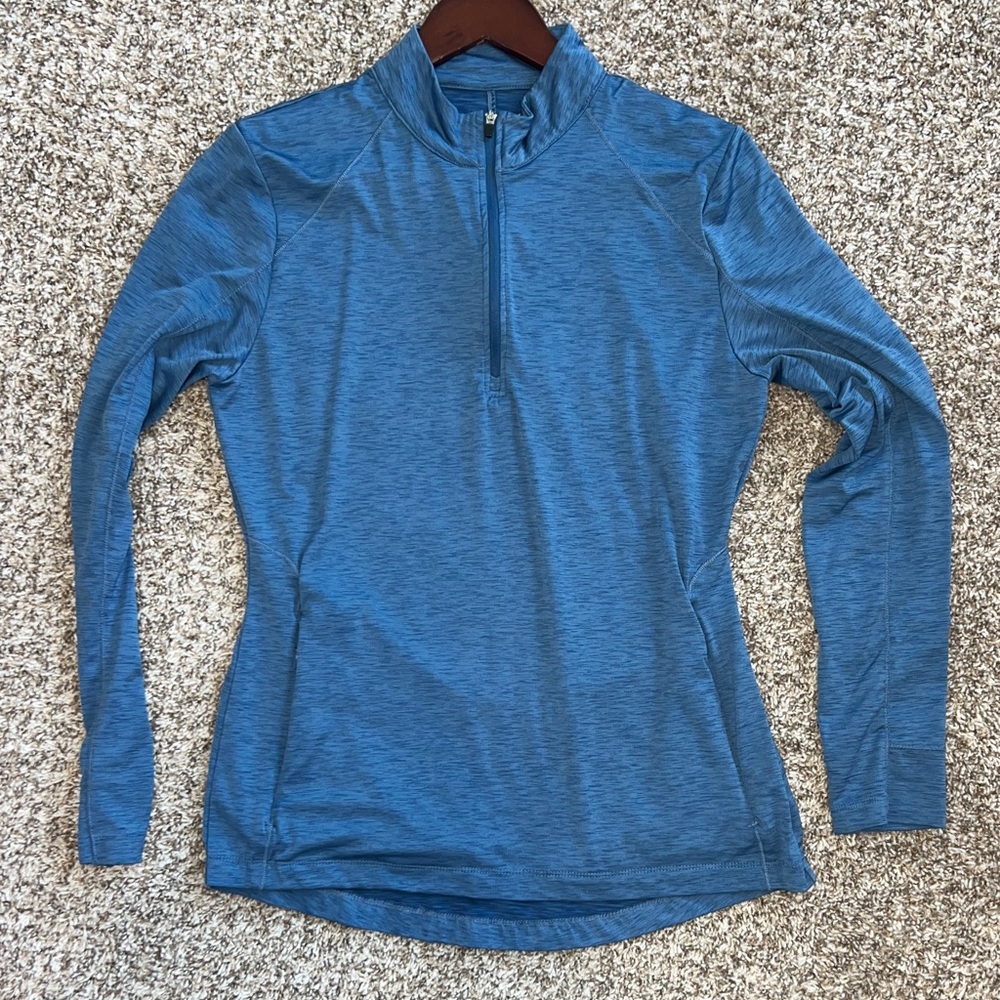 Asics Women's Quarter-Zip Long Sleeve Top in Blue
